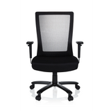 Svart snurrstol XXL EXTENDER med nätrygg och femhjulig fotkorsbas från hjh OFFICE – 360-gradersvy (framifrån 0°)