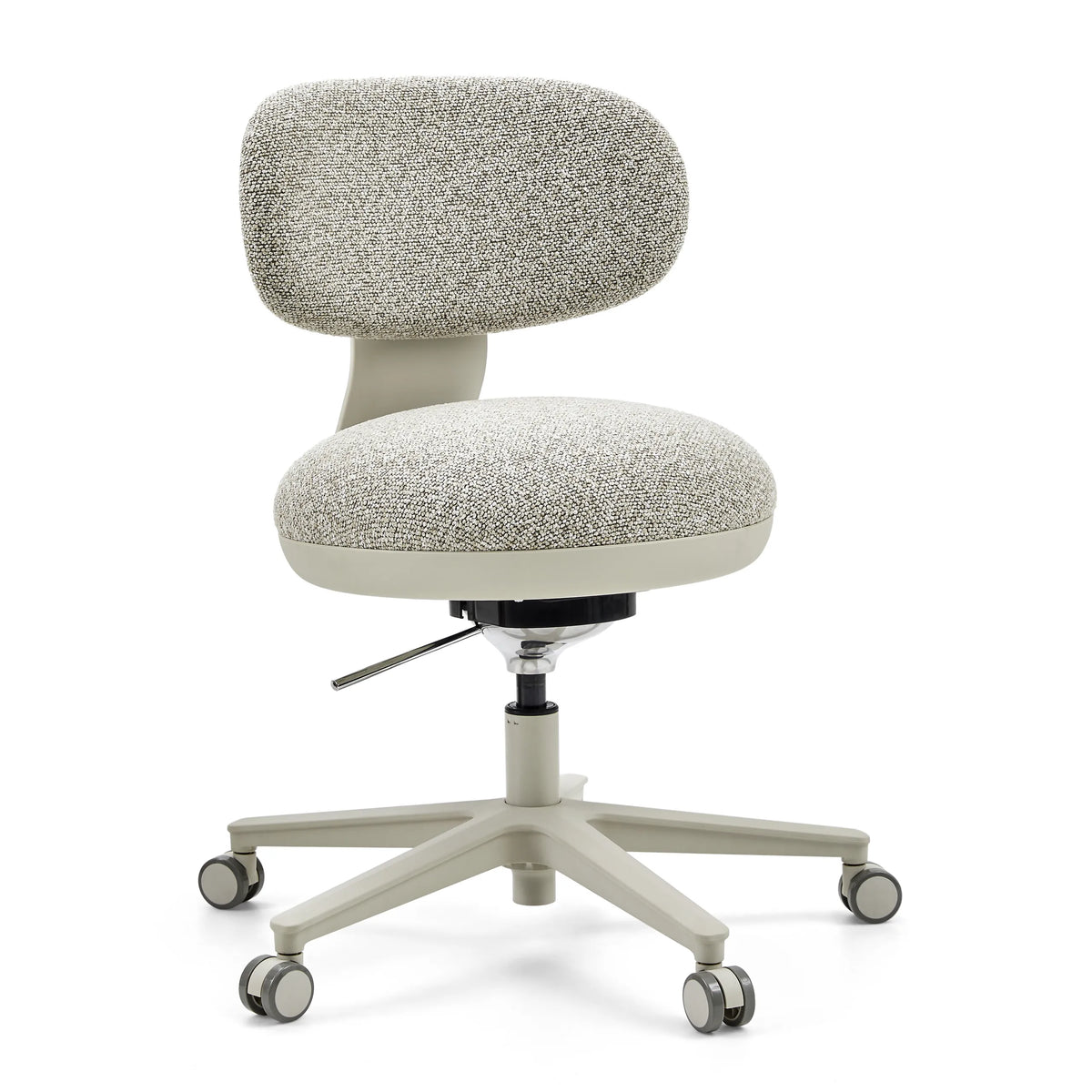 Grå Home Office kontorsstol SITMOTION W med strukturerat tygöverdrag och femhjulig fotkorsbas från hjh OFFICE – 360-gradersvy (snett framifrån 30°)
