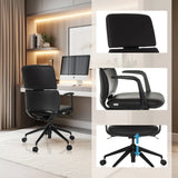 Svart professionell kontorsstol ATMOS DESIGNER med justerbar sitthöjd, armstöd och nackstöd från hjh OFFICE