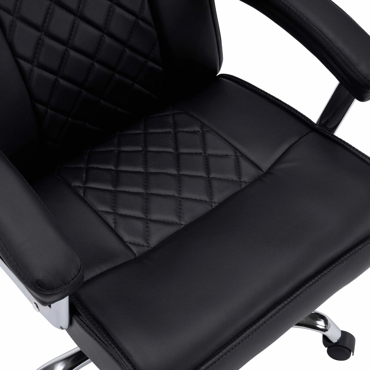 Svart quiltad sits och ryggstöd på Relax Prestio Home Office kontorsstol från MyBuero
