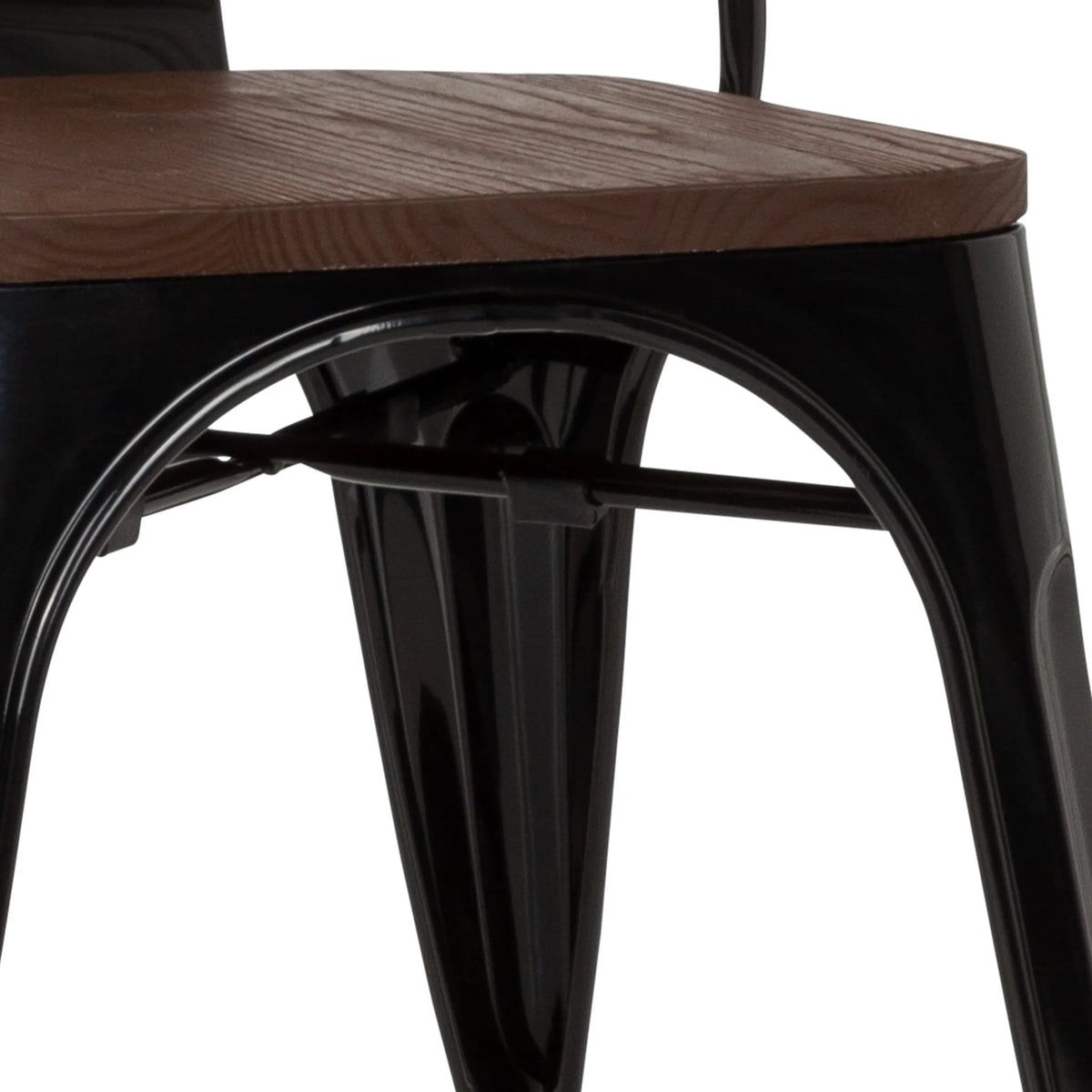 Träsits och svart metallram på VANTAGGIO COMFORT W bistrostol från hjh OFFICE