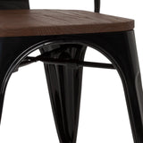 Träsits och svart metallram på VANTAGGIO COMFORT W bistrostol från hjh OFFICE