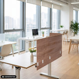 Brun bordsskärmvägg FLEXMIUT ROLL W med en bredd på 160 cm för skrivbord från hjh OFFICE
