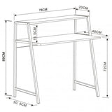 Teknisk ritning av Skrivbord DUMONT med 78 × 50,5 cm från hjh OFFICE