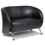 Svart loungesoffa ST. LUCIA som tvåsitssoffa med blanka metallfötter från hjh OFFICE