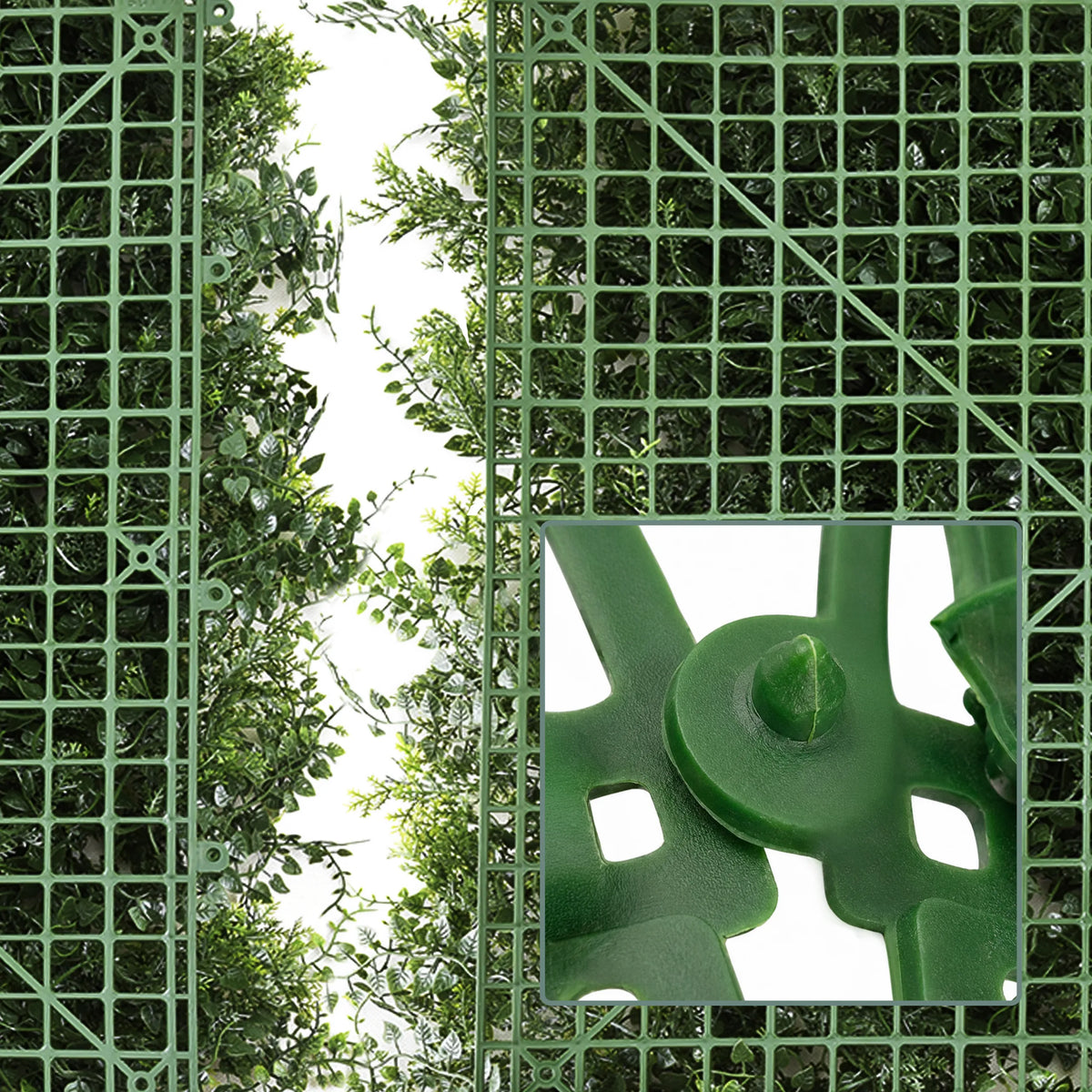 Grönt plastgaller med kopplingsdel från LEAFLUXE 2 växtmatta från hjh LIVING