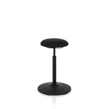 Svart ståstol BALANCE SIT med rund sits och cirkelformad fot från hjh OFFICE – 360-gradersvy (snett framifrån 40°)