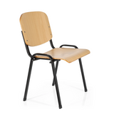 Fyrbent stol XT 600 SW H med sits och ryggstöd i bok och svart underrede från hjh OFFICE – 360-gradersvy (snett framifrån 60°)