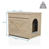 Måttritning av Katthus KITTY PAWBOX 1 i eklook, 60 × 50 cm från hjh LIVING
