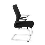 Svart Fjädrande stol INVENTOR V med nätrygg, armstöd och medunderrede från hjh OFFICE – 360-gradersvy (sidoprofil 80°)