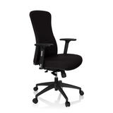 Svart Professionell kontorsstol OFFICE XT PRO med armstöd och femhjulig fotkorsbas från hjh OFFICE – 360-gradersvy (snett framifrån 60°)