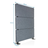 Måttritning av Skärmvägg FLEXMIUT EXTEND med 175 × 120 cm från hjh OFFICE