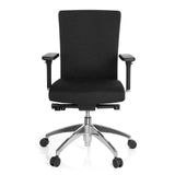 Svart Professionell kontorsstol ASTRA BASE med armstöd och femhjulig fotkorsbas från hjh OFFICE – 360-gradersvy (framifrån 0°)