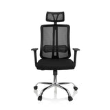 Svart Home Office kontorsstol ZH 200 med nätrygg och femhjulig stjärnfot från hjh OFFICE – 360-gradersvy (framifrån 0°)