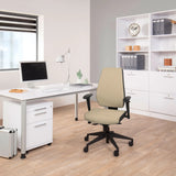 Beige Professionell kontorsstol PRO-TEC 500 med justerbara armstöd och stjärnfot med hjul från hjh OFFICE