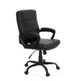 Svart Home Office chefsfåtölj ERGOSMOOTH BIG med quiltad klädsel och femhjulig bas från hjh OFFICE – 360-gradersvy (snett framifrån 60°)
