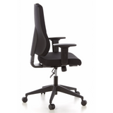 Svart Professionell kontorsstol PRO-TEC 100 med armstöd och femhjulig stjärnfot från hjh OFFICE – 360-gradersvy (sidoprofil 100°)