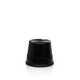 Schwarzer Tritthocker TIO-S mit rutschfester Oberfläche von hjh OFFICE – 360-Grad-Ansicht (schräge Frontansicht 40°)