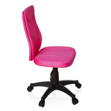 Rosa Snurrstol för barn KIDDY BASE med nätrygg och svart femstjärnigt fotkors med hjul från hjh OFFICE – 360-gradersvy (sidoprofil 80°)