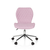 Rosa Snurrstol för barn JOY II med quiltad look och femhjulig stjärnfot från hjh OFFICE – 360-gradersvy (framifrån 0°)
