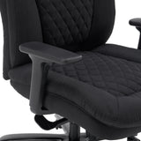 Armstöd och quiltad tygklädsel på XXL Pullmann Gen2 snurrstol i svart från hjh OFFICE