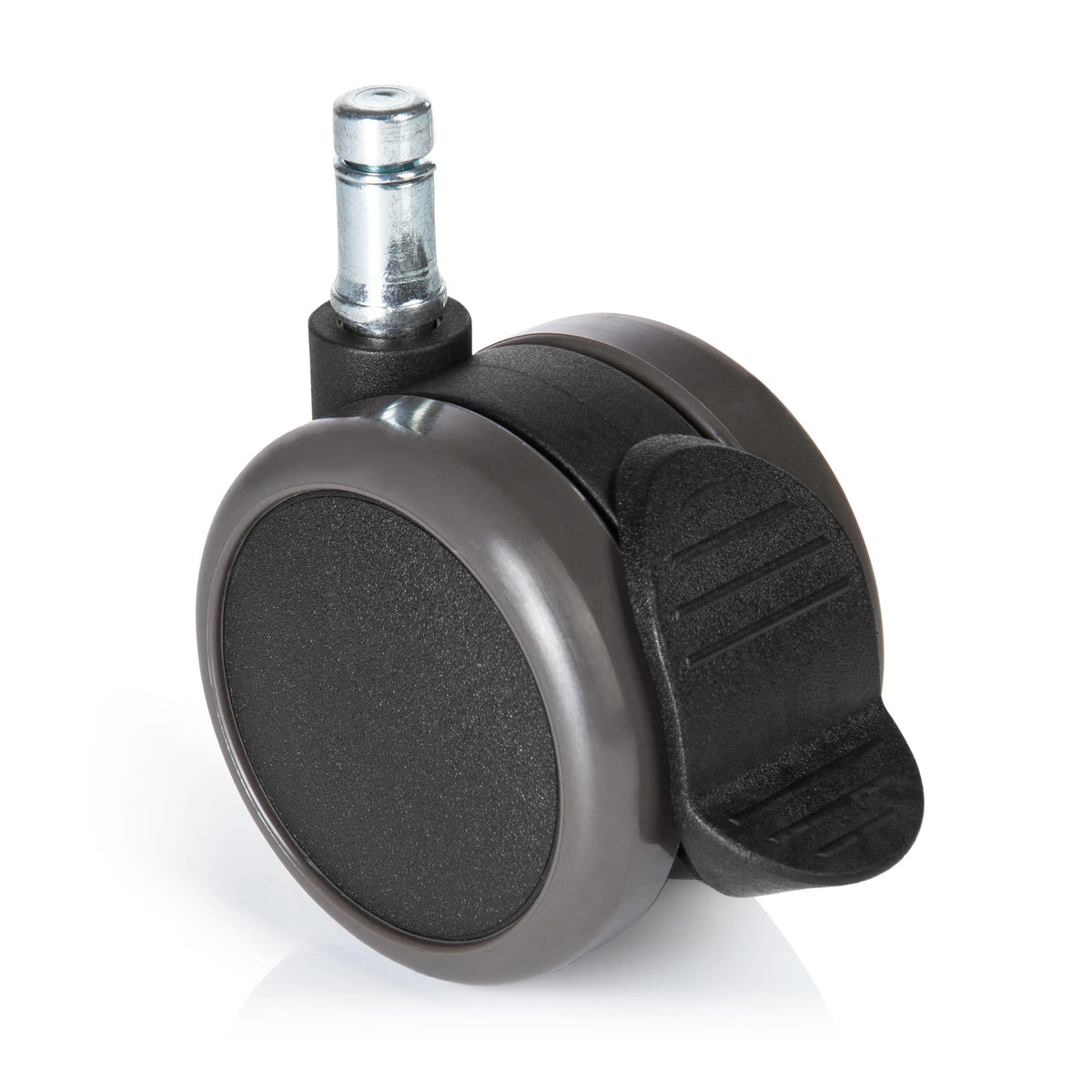 Svarta hjul 5x ROLO STOP 11mm/65mm för hårda golv med lås från hjh OFFICE – 360-gradersvy (framifrån 0°)