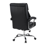 Baksida av Home Office kontorsstol Relax Prestio i svart med kromad fotkorsbas från MyBuero