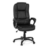 Svart Home Office kontorsstol RELAX CL120 med vaddering och femstjärnig fotkorsbas med hjul från MyBuero – 360-gradersvy (framifrån 20°)