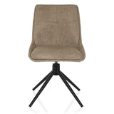 Beige stoppad stol TARVISO I med svart fyrstjärnig fot från hjh LIVING – 360-gradersvy (framifrån 0°)