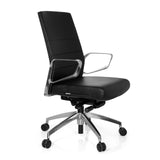 Svart Professionell kontorsstol PROVIDER med quiltad vaddering och femhjulig stjärnfot från hjh OFFICE – 360-gradersvy (snett framifrån 60°)