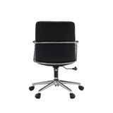 Baksida av Rovento Home Office kontorsstol i svart med kromad ram från hjh OFFICE