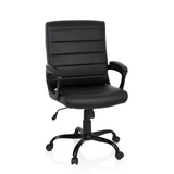 Svart Home Office chefsfåtölj ERGOSMOOTH BIG med quiltad klädsel och femhjulig bas från hjh OFFICE – 360-gradersvy (framifrån 20°)