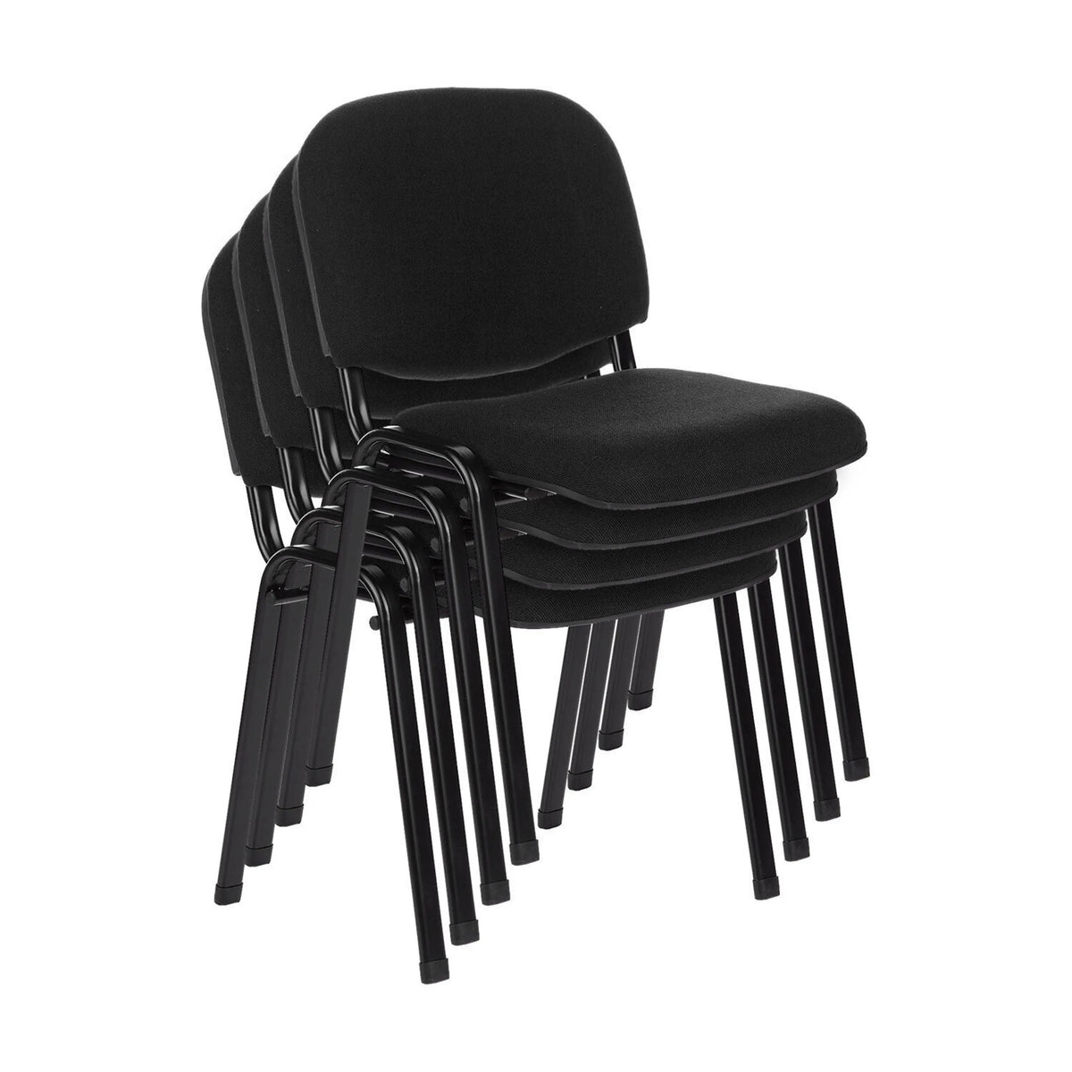 Set om fyra stapelbara fyrbenta stolar XT 600 i svart med svart underrede från hjh OFFICE