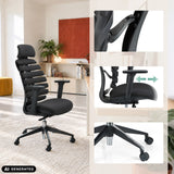 Professionell kontorsstol ERGO LINE II PRO i svart med justerbara armstöd och underrede med hjul från hjh OFFICE