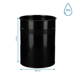 Måttvy av Papperskorg CLEAN III med 32 cm höjd, 26 cm diameter och 15 L volym från hjh OFFICE
