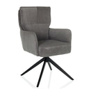 Grauer Polsterstuhl TARUGO mit Cordbezug und schwarzem Vierfuß-Gestell von hjh LIVING