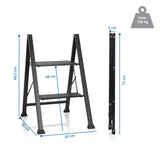 Teknisk ritning av den fällbara stegen SOLID W5 med en höjd på 66,5 cm från hjh OFFICE