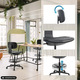 Svart TOP WORK B bardiskstol med fotring och höjdjustering från hjh OFFICE (AI-genererad bild)