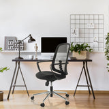 Svart Home Office kontorsstol SEDIOLO B med nätryggstöd och armstöd från hjh OFFICE