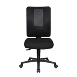 Svart Professionell kontorsstol HJH WORK BASIC med nätrygg och femhjulig bas från Topstar – 360-gradersvy (framifrån 0°)