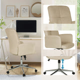 Beige Home Office kontorsstol SOLAO 400 med justerbar sitthöjd, armstöd och stjärnfot med hjul från hjh OFFICE