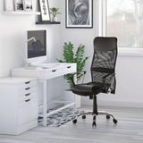 Homeoffice Chefsessel STRYKA in Schwarz aus Kunstleder und Netz mit Rollen von hjh OFFICE