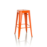 Orange Barstol VANTAGGIO HIGH med fyra ben och integrerade fotstöd från hjh OFFICE – 360-gradersvy (sidoprofil 105°)