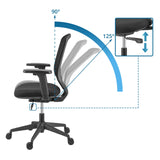 Justerbar ryggstödsvinkel från 90° till 125° på Professionell kontorsstol Delvia från hjh OFFICE