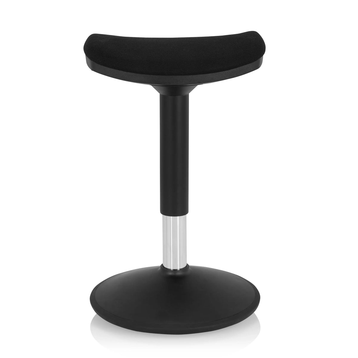 Svart ståstol BALANCE SIT I B med svängd sits och rund fot från hjh OFFICE – 360-gradersvy (framifrån 0°)