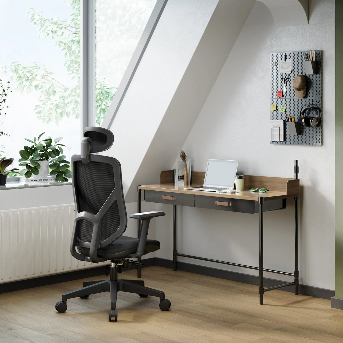 Home Office kontorsstol BLACORE i svart med nackstöd och armstöd från MyBuero