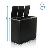 Måttskiss av Papperskorg Clean 9 med 61 × 31,5 cm och 54 L kapacitet från hjh OFFICE