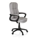 Grå Home Office chefsfåtölj RELAX CX 120 med quiltat överdrag och femhjulig fotkorsbas från MyBuero – 360-gradersvy (snett framifrån 60°)