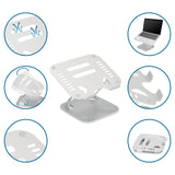 Silverfärgat Underlägg för bärbar dator LAPTOP STAND med ventilationsöppningar och olika inställningsnivåer från hjh OFFICE