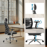 Justerbart nackstöd, armstöd och sitthöjd på Hög kontorsstol SPINIO ELITE L från hjh OFFICE